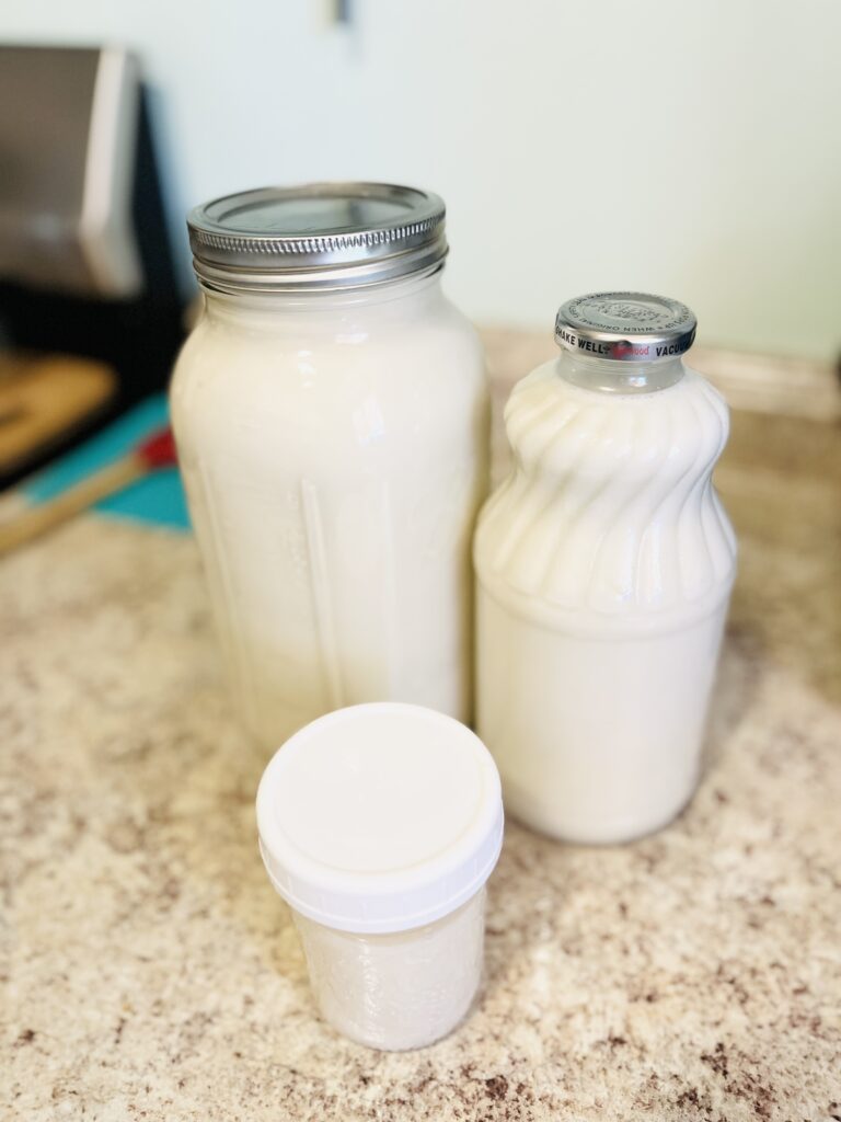 Homemade sweet almond milk 